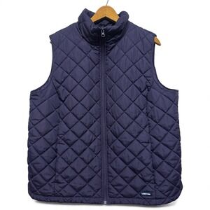 Lands' End Navy Quilted Vest